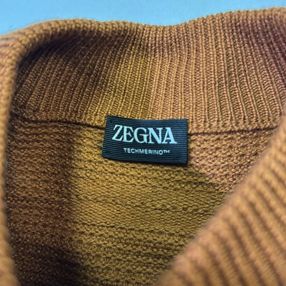 Ermenegildo Zegna Men's Crewneck Sweater in Burnt Orange
